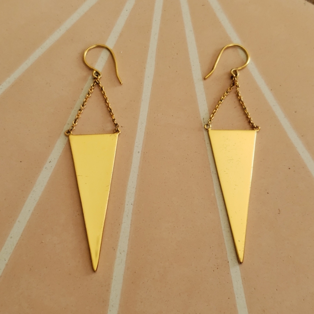Gold Triangle Earrnings